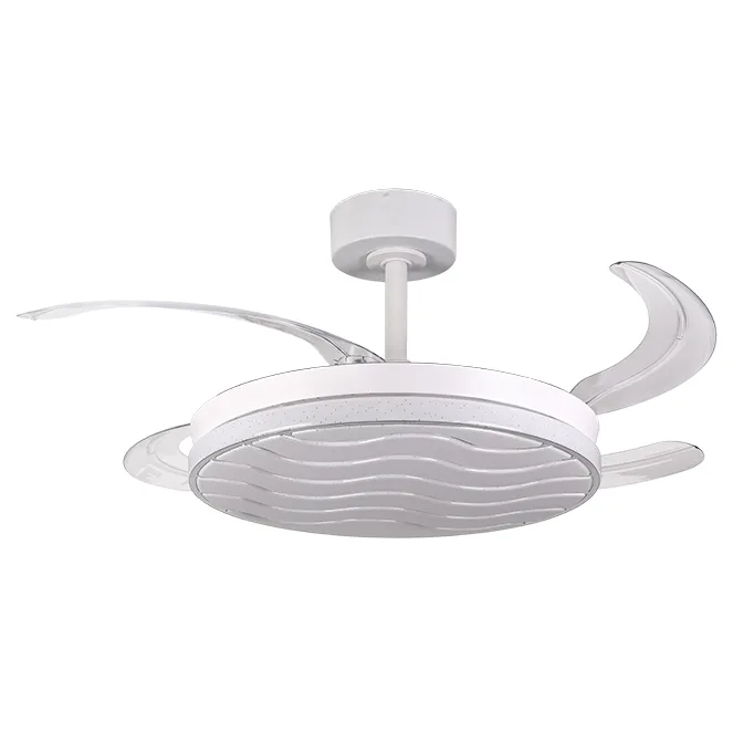 Ventilador dc luxor blanco, 4 aspas retráctiles, 72w led 3000|4000|6000k, al.30/40xd.108/50cm