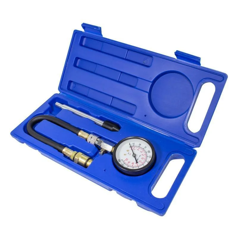 Medidor de compresión para motores de gasolina, Rockforce, modelo universal, diagnóstico automotriz, manómetro de alta precisión y adaptadores incluidos