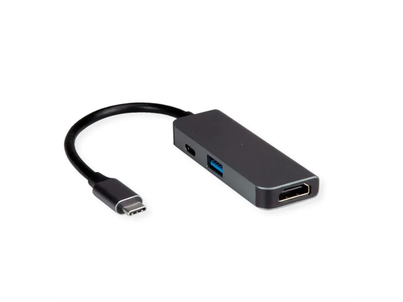 VALUE 12.99.1141 base para portátil y replicador de puertos Alámbrico USB 3.2 Gen 1 (3.1 Gen 1) Type-C Negro