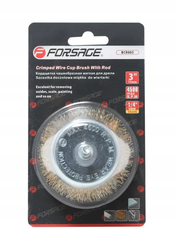 Cepillo para taladro de 75mm suave en blíster