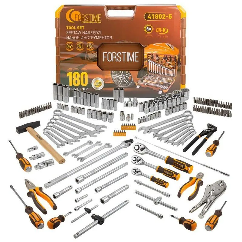 Juego de herramientas 1/4", 3/8" y 1/2" 180el. (hexagonales) (4-32mm)