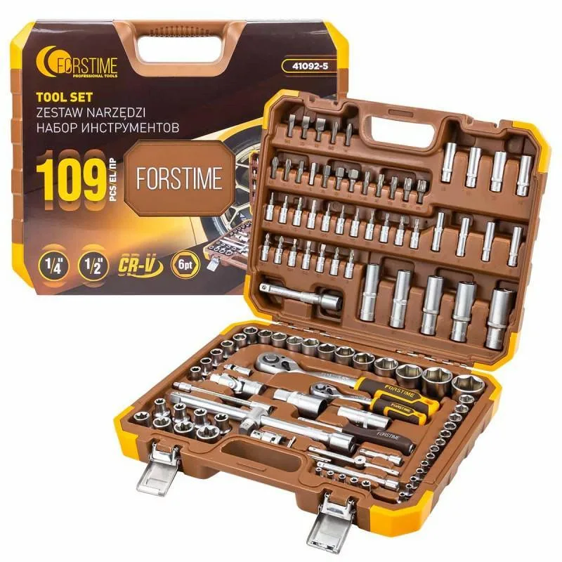 Juego de herramientas 1/2" y 1/4" 109 piezas (hexagonales) (4-22mm)