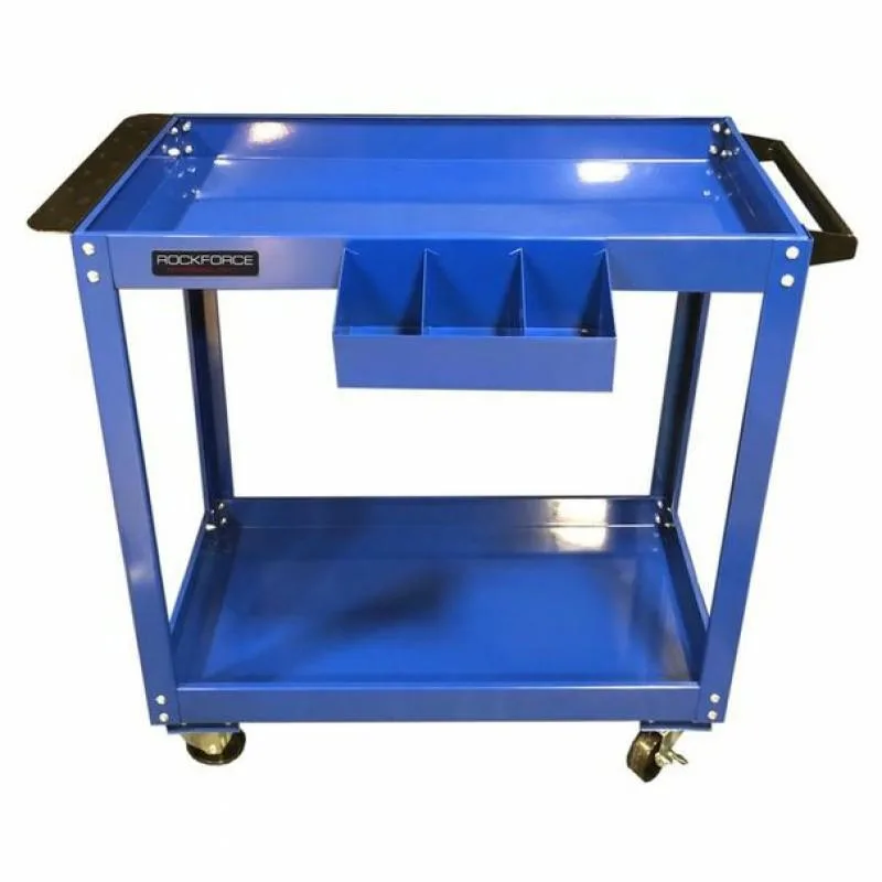 Carro de herramientas de taller con 2 estantes, con ruedas