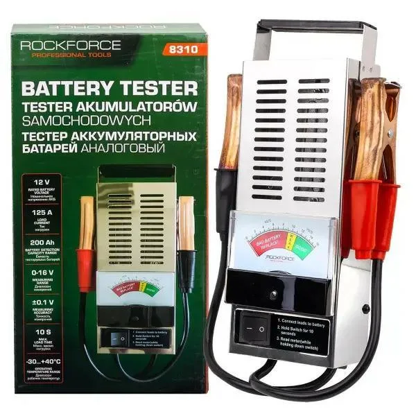 Probador de acumuladores analógico 12v, 125a, 200ah