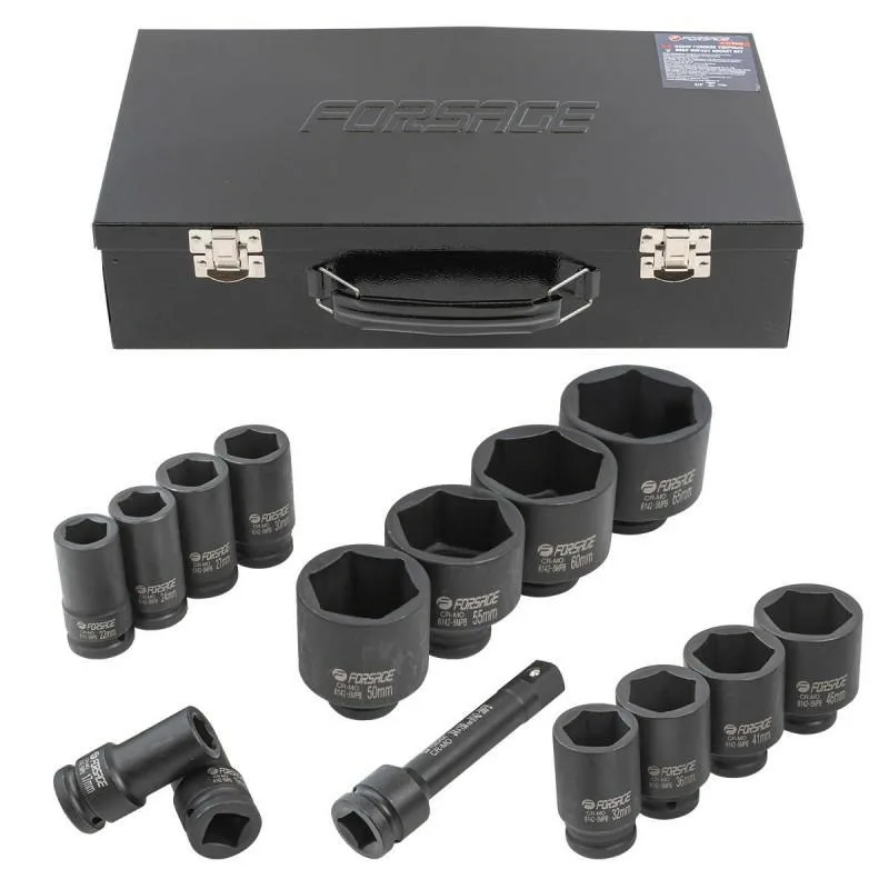 Juego de accesorios de impacto profundo 3/4" 14 piezas (hexagonales) (17-65mm)