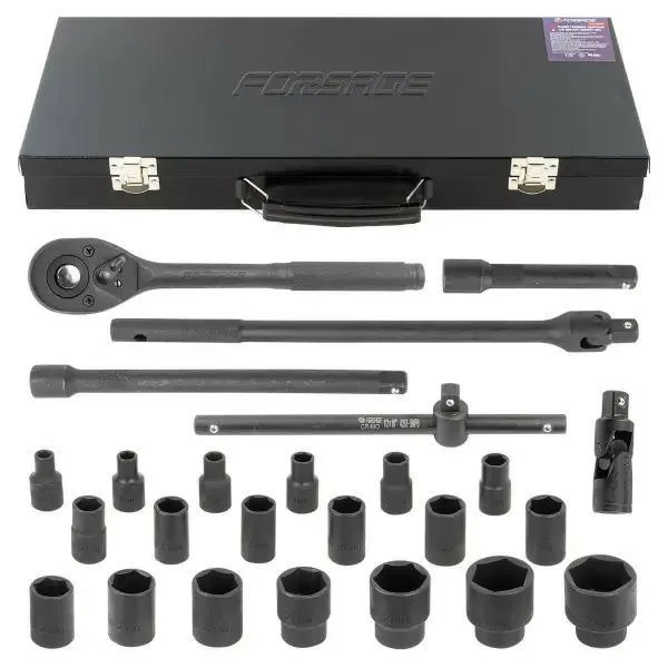 Juego de herramientas de impacto 1/2" 26 piezas (hexagonales) (8-32mm, cr-mo)