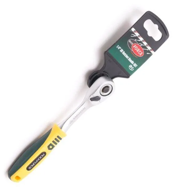 Llave de carraca con mecanismo giratorio 1/4"