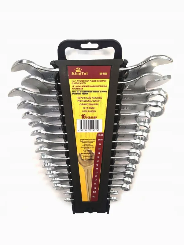 Zestaw kluczy płasko-oczkowych- płaskic h 16el