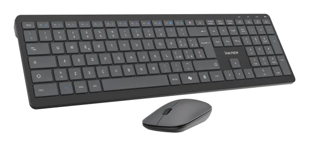 Vultech KM-851W teclado Ratón incluido Oficina RF inalámbrica + USB QWERTY Italiano Negro