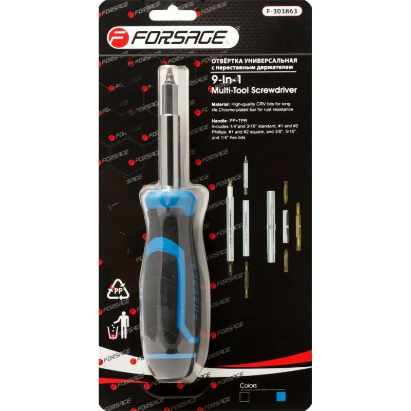 Destornillador universal reversible ajustable 6 en 1 con puntas