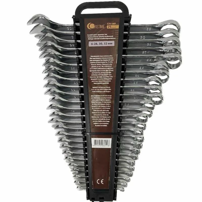 Juego de llaves de boca y plana 25 piezas (6-32mm) cr-v