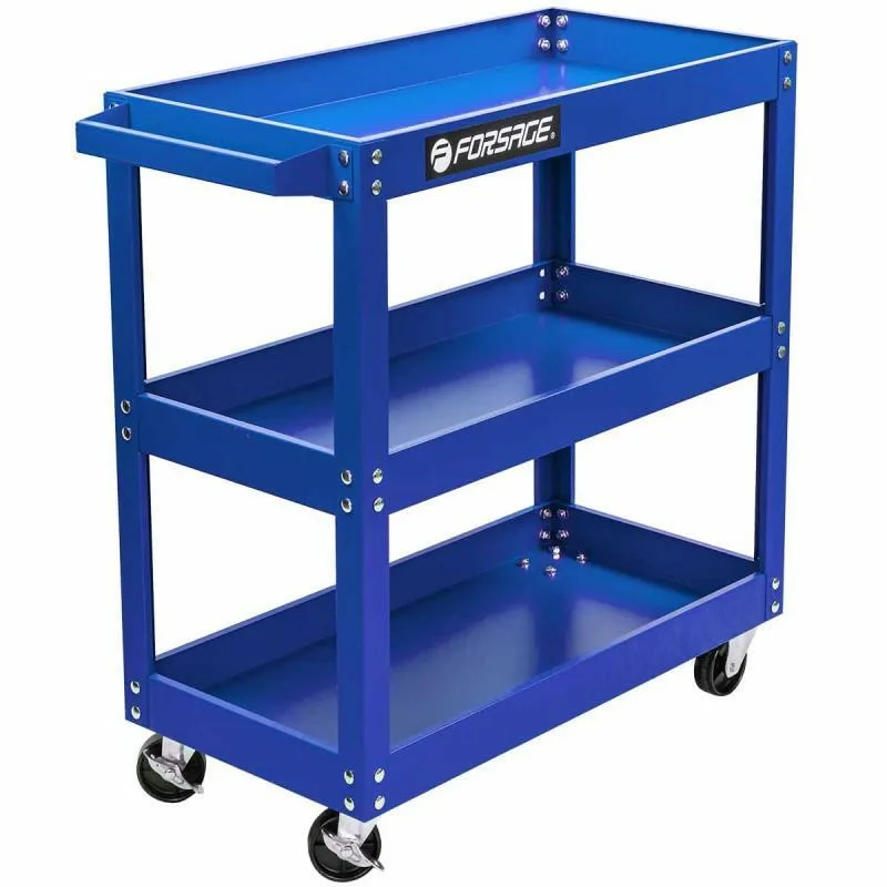 Carro de herramientas de taller con 3 estantes, con ruedas