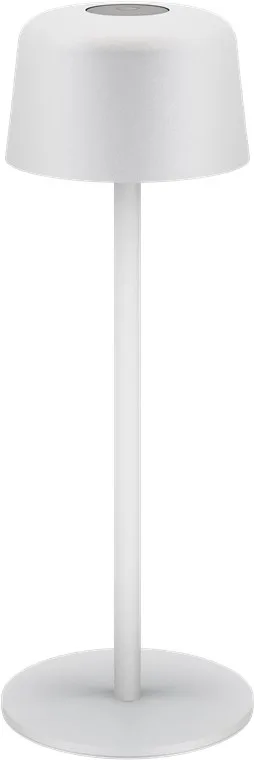 goobay Lámpara LED de mesa inalámbrica recargable, 25 cm, blanca, táctil, 150 lm, luz cálida 3000 K, batería integrada, USB-C, para mesilla, escritorio y exterior, 77676