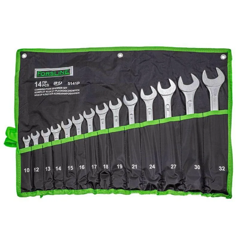 Juego de llaves de boca y plana 14 piezas (10-32mm)