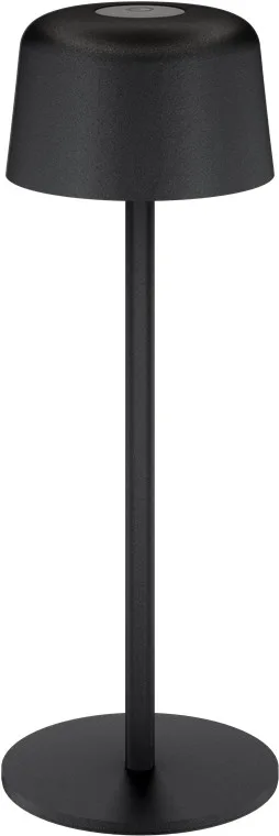 goobay Lámpara LED de mesa inalámbrica recargable, 25 cm, negra, táctil, 150 lm, luz cálida 3000 K, batería integrada, USB-C, para mesilla, escritorio y exterior, 77675