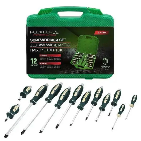 Rockforce destornilladores de impacto 12 piezas