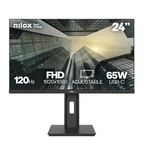 Nilox NXM24REG12065 Monitor Business 24'' IPS Full HD, Frecuencia 120 Hz, USB-C 65 W, Altura Ajustable