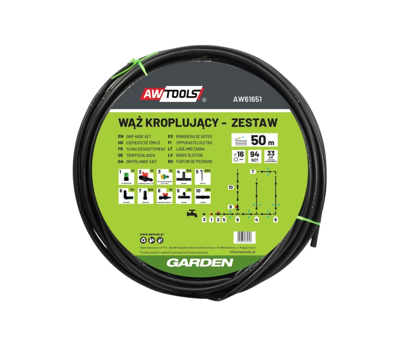 Awtools wąż kroplujący zestaw 50m 94 ele.