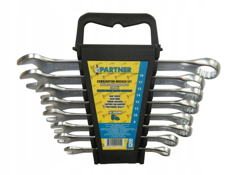 Juego de llaves de boca y plana 8 piezas (8,10,12,13,14,15,17,19mm)