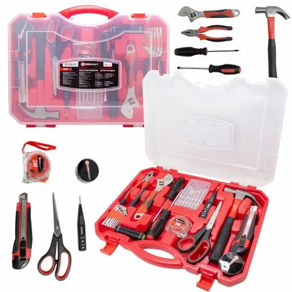 Juego de herramientas 26 piezas: alicates, destornilladores, martillo