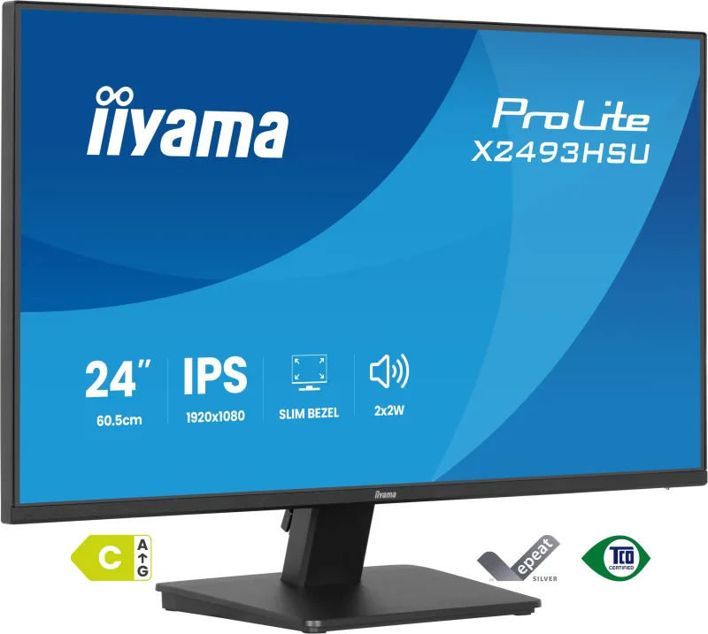 iiyama ProLite X2493HSU-B1 pantalla para PC 60,5 cm (23.8") 1920 x 1080 Pixeles Full HD Negro