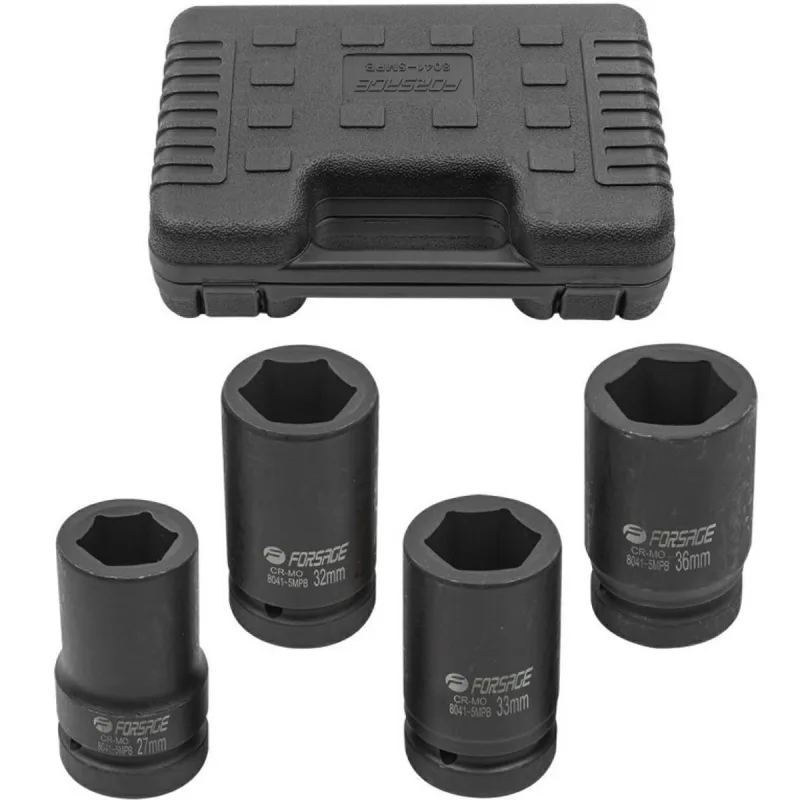 Juego de adaptadores de impacto profundos 1" 4 piezas (hexagonales) (27-36mm)