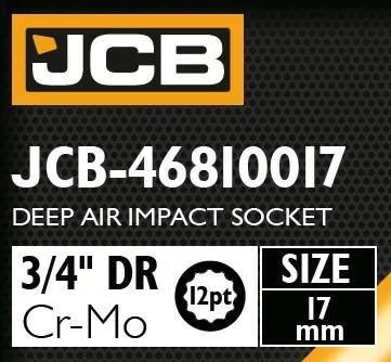 Adaptador de impacto profundo 3/4" 17mm (12 puntas)