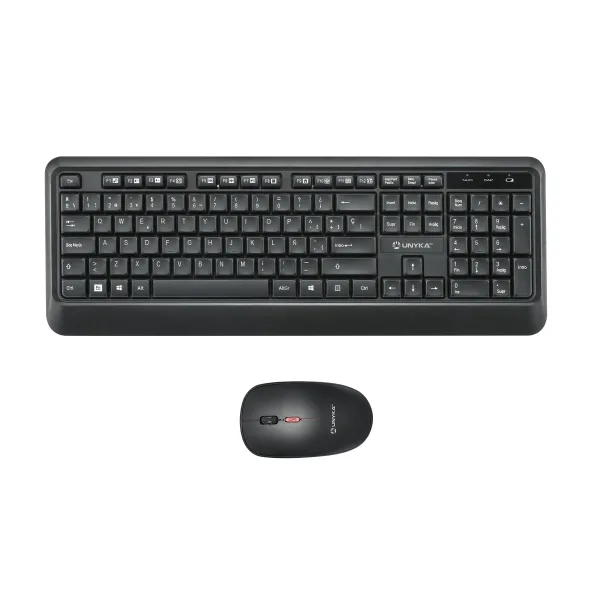 UNYKAch COMBO UK39 Wireless teclado Ratón incluido Hogar / Oficina RF inalámbrico QWERTY Español Negro
