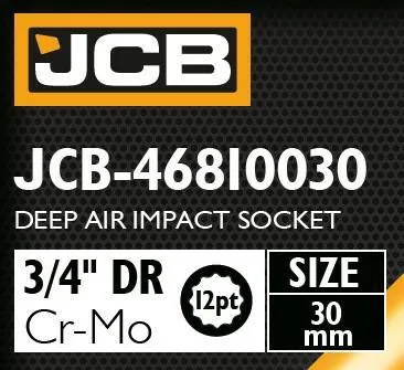 Adaptador de impacto profundo 3/4" 30mm (12-puntas)