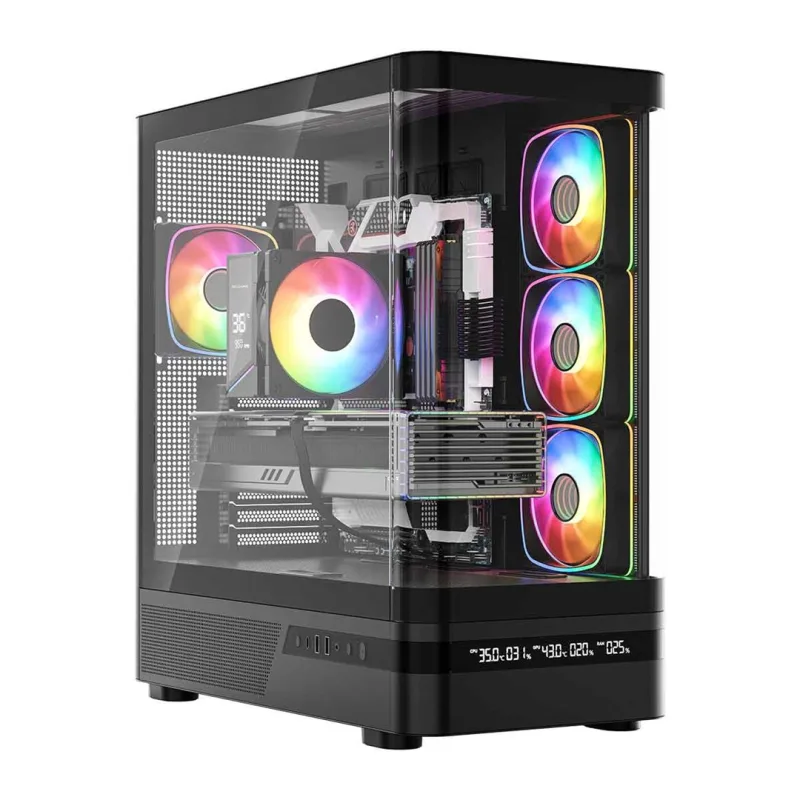 Modecom caja de ordenador volcano aq200 argb midi negro