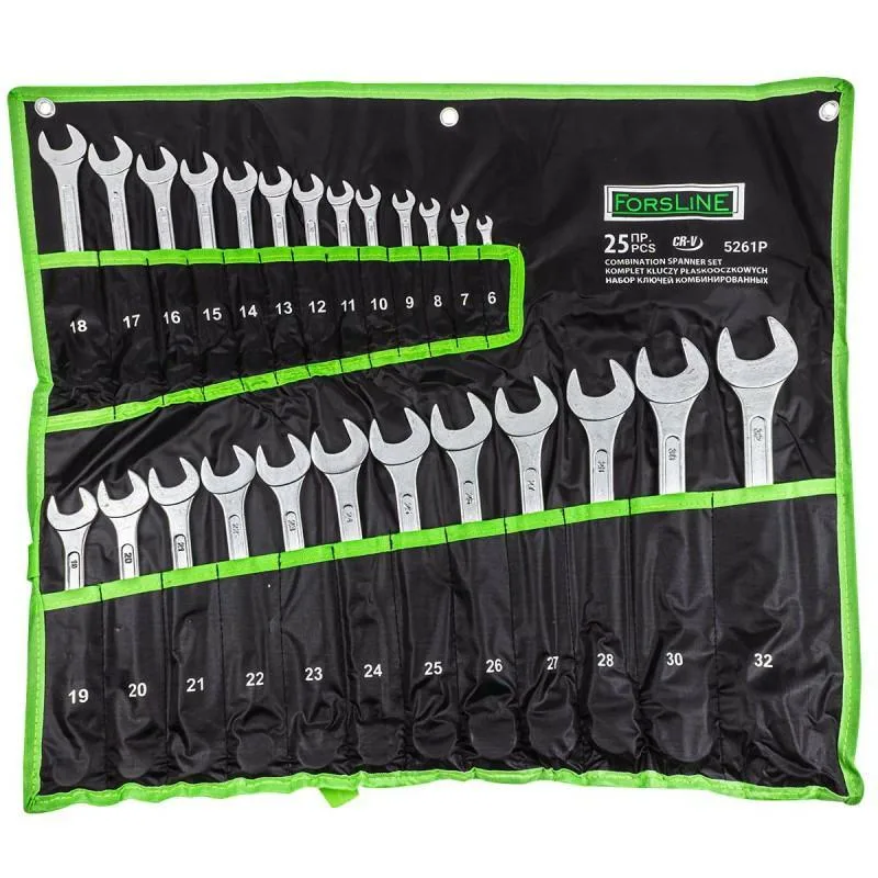 Juego de llaves de boca y plana 25 piezas (6-36mm) en estuche