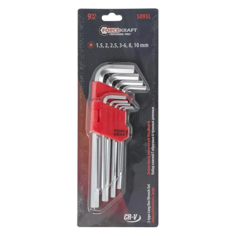 Juego de llaves Allen largas 9 piezas (1.5-10mm)