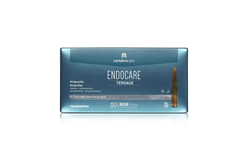 Cantabria Labs Endocare Tensage Ampollas - Antiarrugas, Antiflacidez, Regeneradoras, Efecto Tensor Inmediato, Con Ácido Hialurónico, Para Todo Tipo De Pieles, 20 Unidades 40 ml