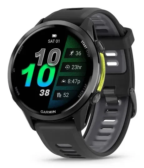 Garmin Forerunner 970 3,56 cm (1.4") AMOLED Digital 454 x 454 Pixeles Pantalla táctil Negro, Amarillo Wifi GPS (satélite)
