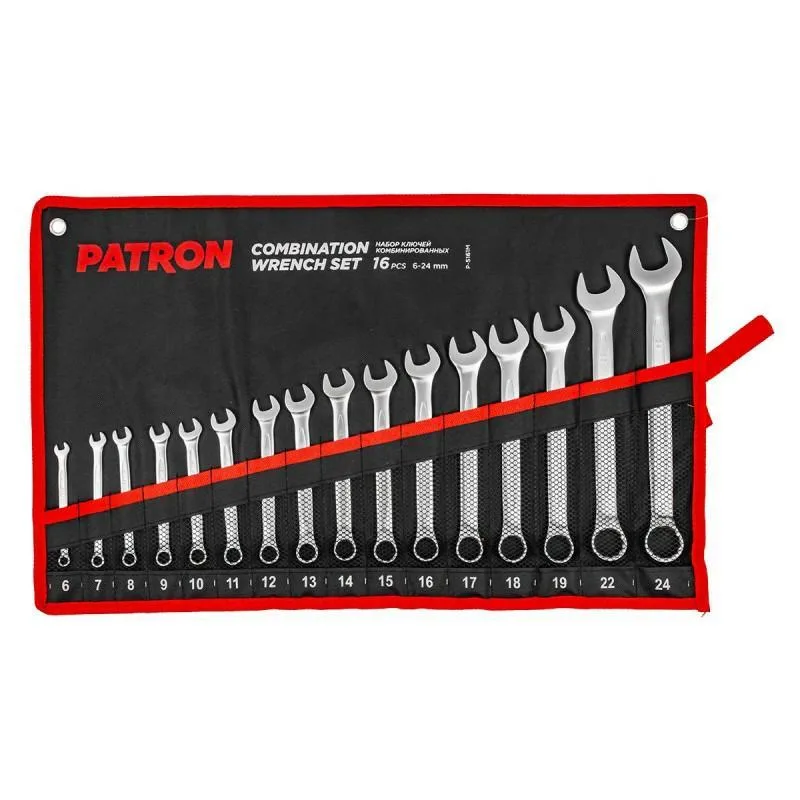 Juego de llaves de boca y plana 16 piezas (6-24mm) en estuche