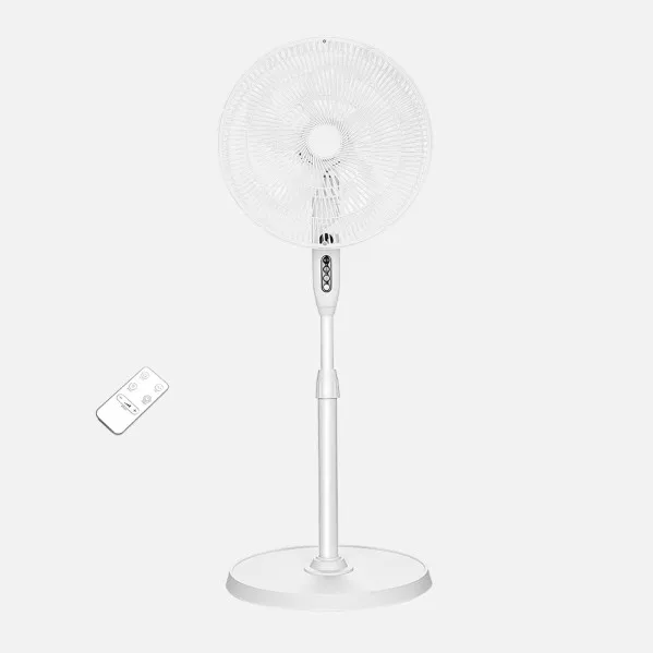 ABRILA - Ventilador De Pie Verdel 50w | 3 Velocidades | Aspas de 5 | Fijo y Rotatorio | Con Mando a Distancia y Temporizador | Blanco