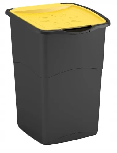 Curver kosz na śmieci "koral bin" 47l /czarny/ żółty