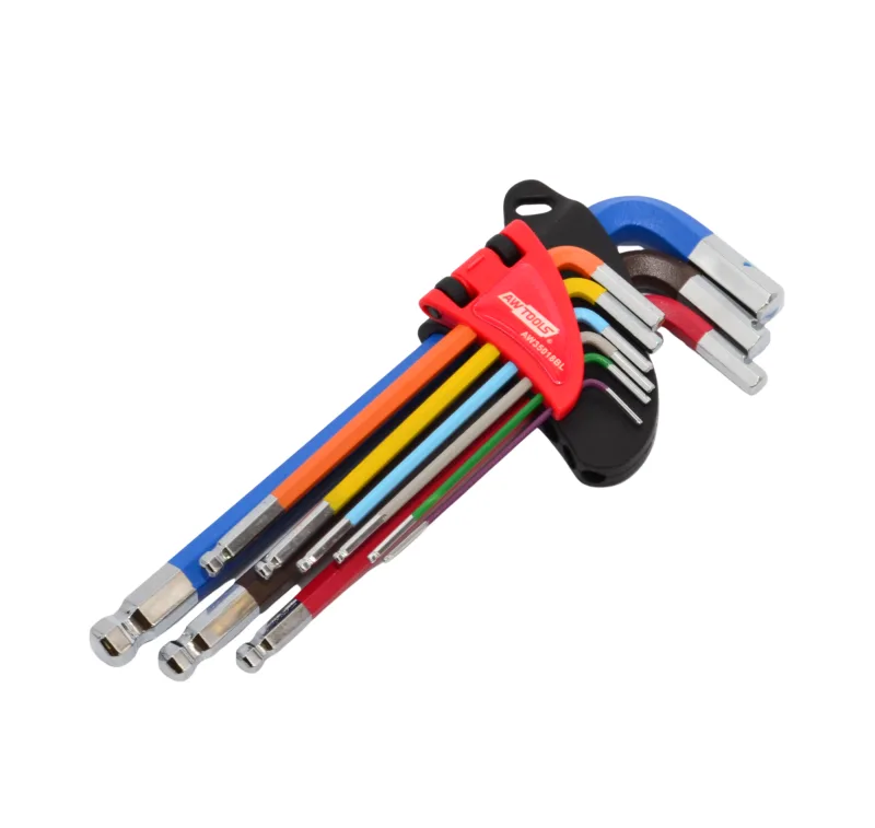 Awtools klucze imbusowe hex/ 1,5-10,0mm/ 9szt. kolor kula black line