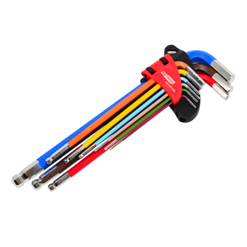 Awtools klucze imbusowe hex/ 1,5-10,0mm/ 9szt. kolor kula długie black line