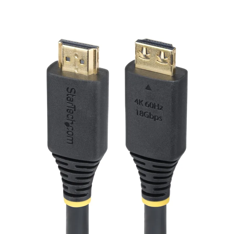 StarTech.com Cable HDMI de Alta Velocidad de 5m - Conectores de Agarre - 4K60Hz/1440p 144Hz - HDR10/HDCP 2.2/ARC - UHD - 18Gbps - Cable HDMI para Monitor o Proyector - Recubrimiento de TPE