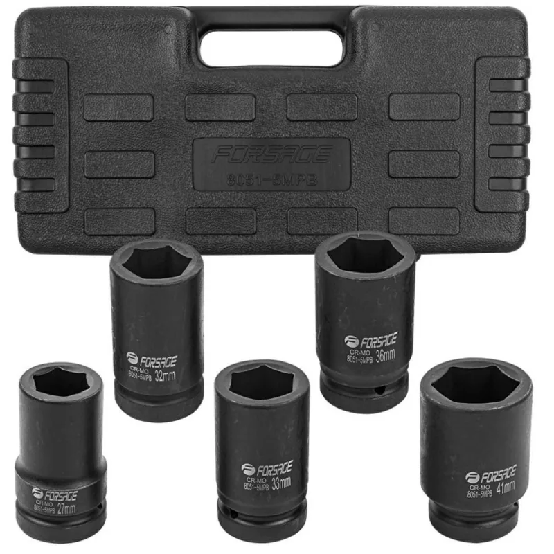 Juego de adaptadores de impacto profundos 1" 5el. (hexagonales) (27-41mm)