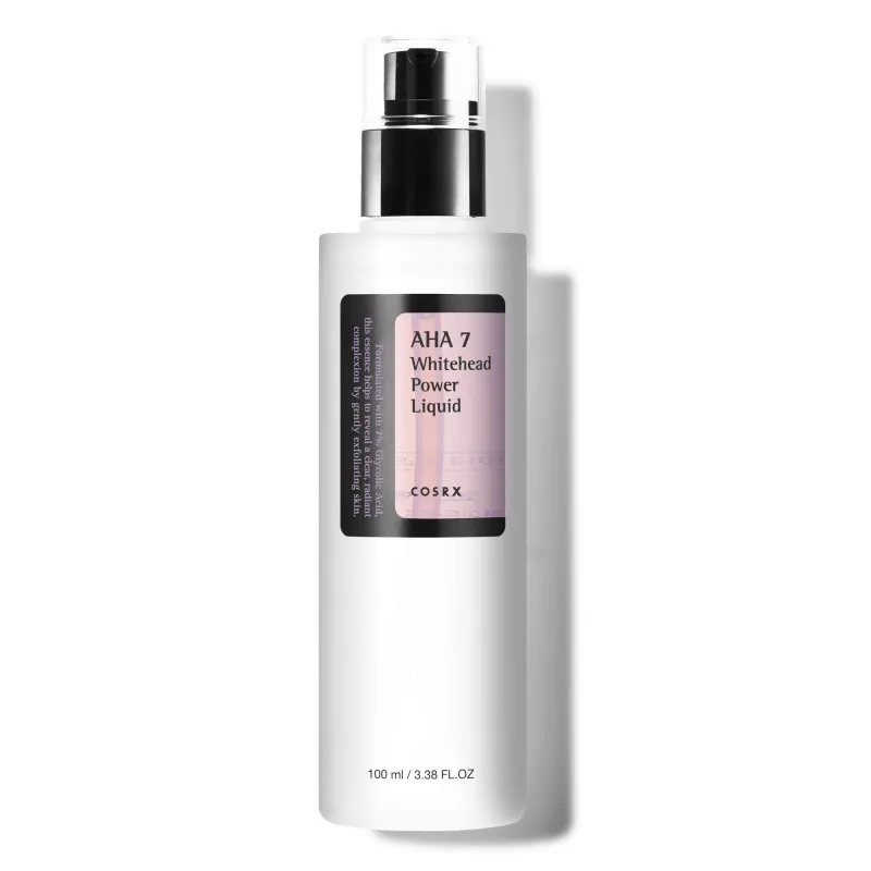 Cosrx AHA 7 Whitehead Power Liquid, Blanco, 100 Ml, Este tratamiento ayuda a eliminar las imperfecciones, ideal para pieles secas, mejorar la textura de la piel, Hipoalergénico, SIN Crueldad