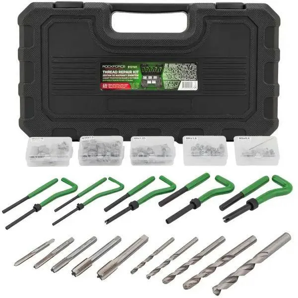 Juego de reparación de roscas, 131 piezas, m5-m12