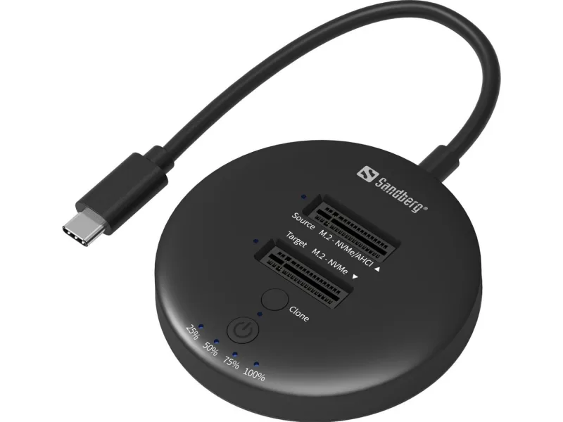 Sandberg 136-72 base de conexión para disco duro USB 3.2 Gen 2 (3.1 Gen 1) Type-C Negro
