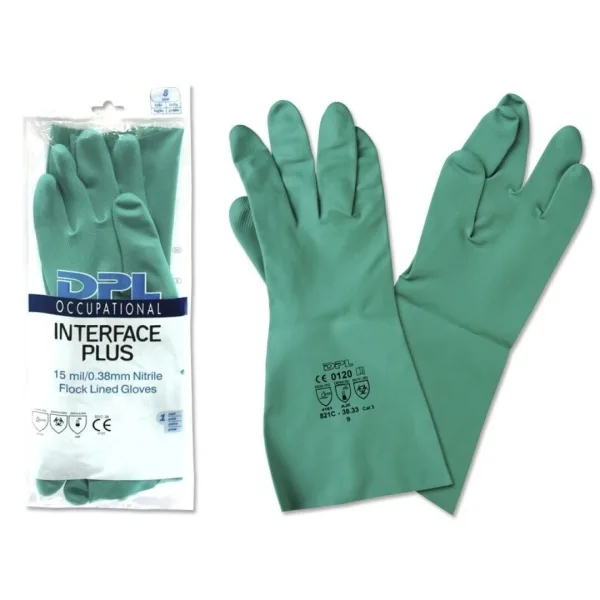 Dpl interface plus guantes industriales talla 9 - espesor en palma de 0,38mm - color verde