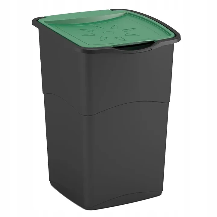 Curver kosz na śmieci "koral bin" 47l /czarny/ zielony