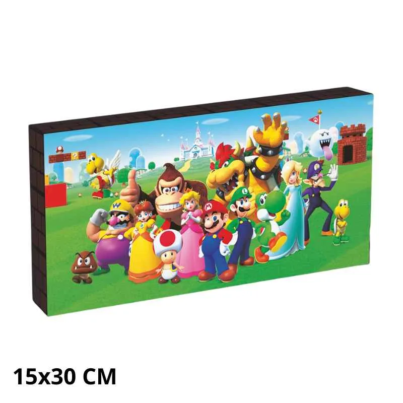 Super mario - lienzo con iluminación 15x30 cm