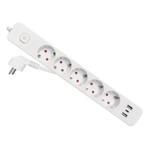 Equip 245555 base múltiple 2,5 m 5 salidas AC Interior Blanco