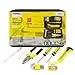 WMC Tools Caja de herramientas de 33 piezas - Juego de llaves Allen, comprobador de voltaje, nivel de burbuja, alicates, cuchillo y bridas en maletín
