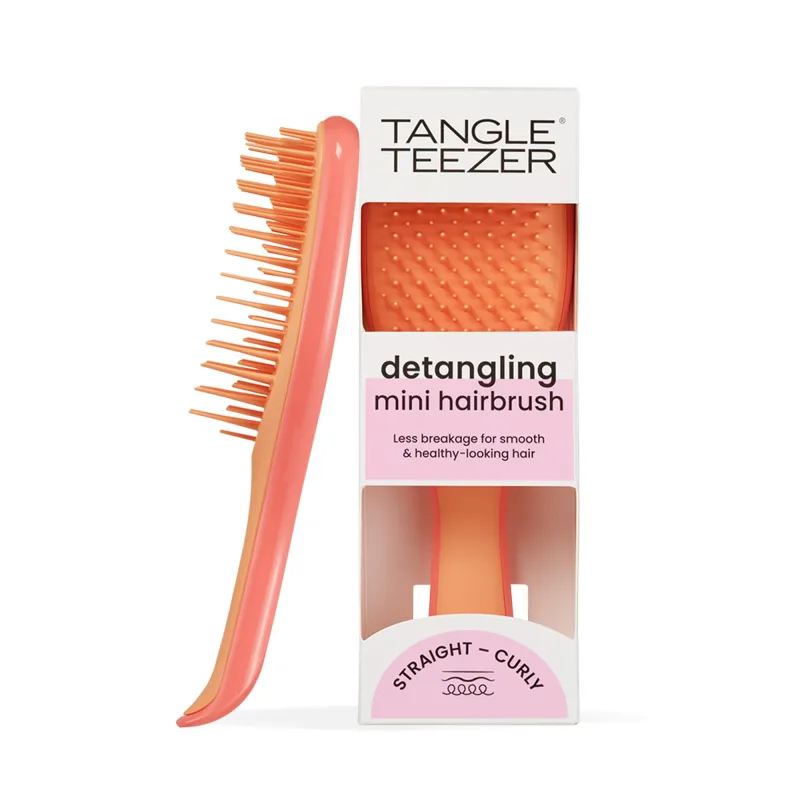Tangle Teezer Mini Ultimate Detangler - Cepillo Desenredante Mini para Pelo Seco y Mojado - Apto para Todo Tipo de Cabello - Perfecto para Niños y Viajes - Rosa Salmón y Melocotón